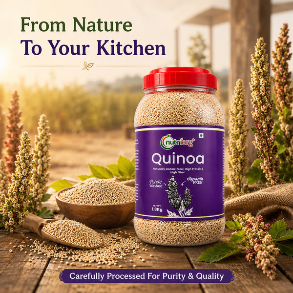 Nutriorg Organic Quinoa 1800g | High Protein & High Fiber | Naturally Gluten-Free | Complete Plant-Based Superfood