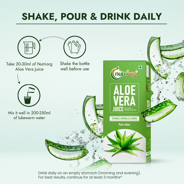 Nutriorg Amla & Aloe Vera Juice - 1000ml (Pack of 2*500ml)