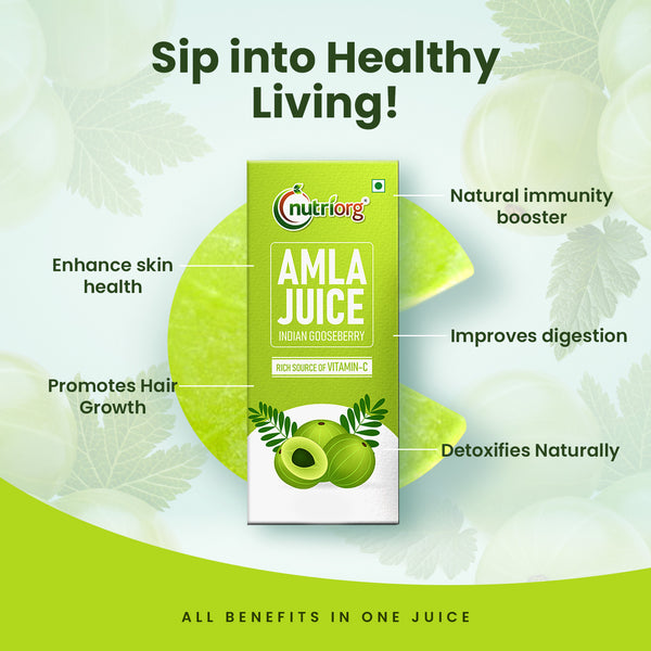 Nutriorg Amla & Aloe Vera Juice - 1000ml (Pack of 2*500ml)