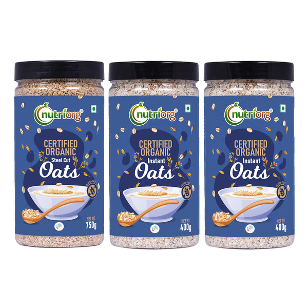 Instant & Steelcut Oats (Combo of 3)
