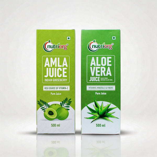 Nutriorg Amla & Aloe Vera Juice - 1000ml (Pack of 2*500ml)
